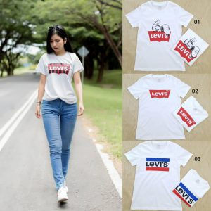 เสื้อยืดผู้หญิง levis สีขาว