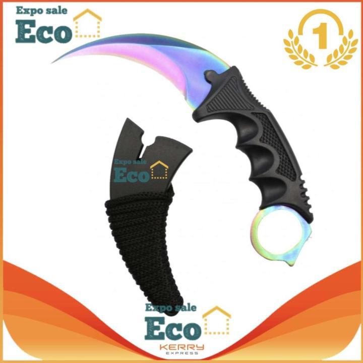 iremax K01 Karambit Knife มีดพก มีดคารัมบิต มีดเดินป่า มีดใบตาย มีดควง (ใบคมและแหลม) สีรุ้ง ไทเทเนียม