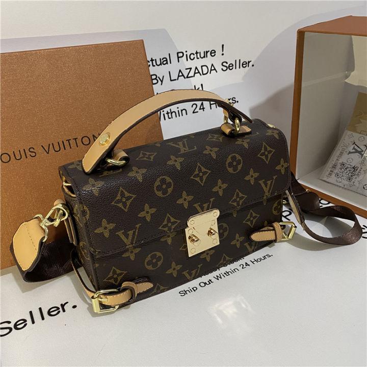 【กล่อง Optional】LOUISˉVUITTON LV กระเป๋าสะพายสำหรับผู้หญิงขายแบรนด์เดิม2021สะพายข้างสะพายไหล่กระเป๋าฟรีผ้าพันคอผ้าพันคอผ้าพันคอ