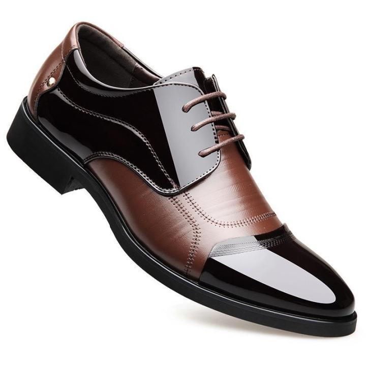 【High Quality】รองเท้าผู้ชาย รองเท้าทางการ (สีดำ) รองเท้าหนังผู้ชาย สไตล์อังกฤษ เรียบง่าย สวมใส่สบาย