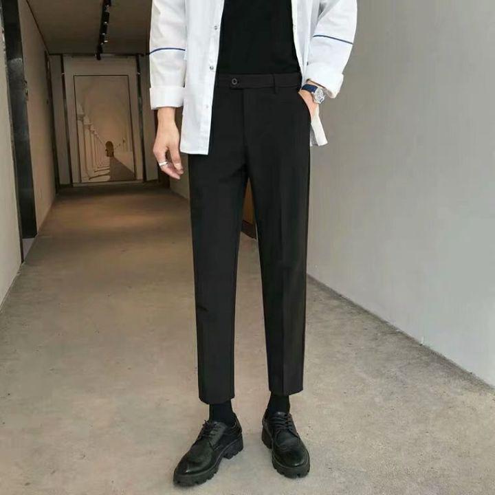 MR9 Fashion Men Slack Pants M211 กางเกงผู้ชาย กางเกงแสลคชาย กางเกง5ส่วนชาย กางเกงเกาหลีชาย ผ้าฝ้ายยืด กางเกงขายาวผู้ชาย กางเกงทำงานผู้ชาย