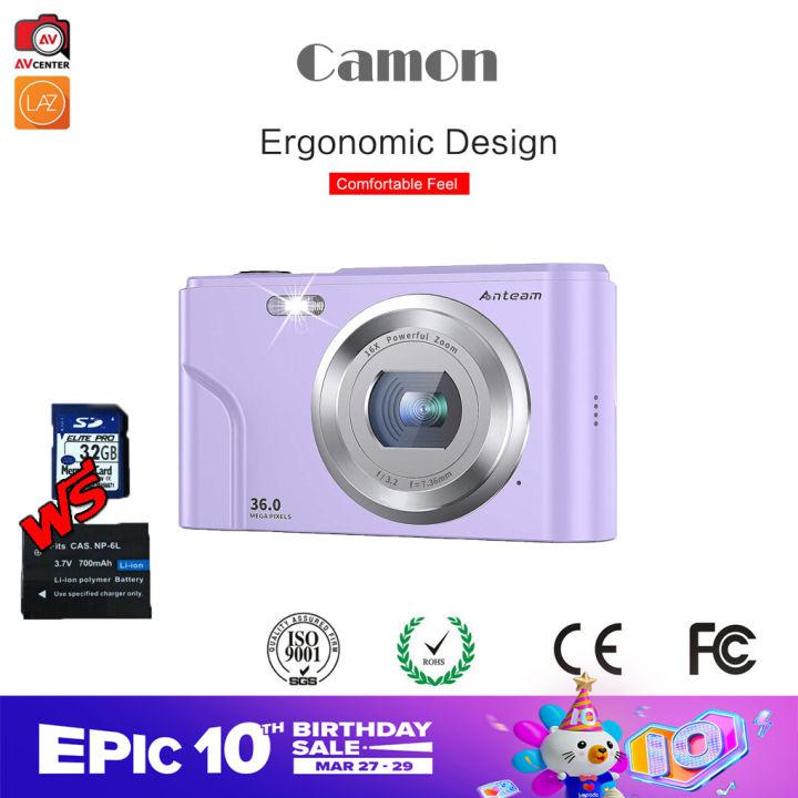 กล้องดิจิตอล Lecran FHD 1080P 36.0 พร้อมจอ LCD 16 ตัว กล้องจิ๋วพกพาขนาดกะทัดรัด เหมาะสำหรับนักเรียน นักศึกษา วัยรุ่น เด็ก (สีม่วง)