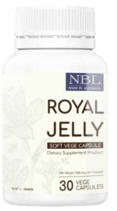 นมผึ้ง NBL Royal Jelly Soft VEGE Capsule ขนาด 30 เม็ด