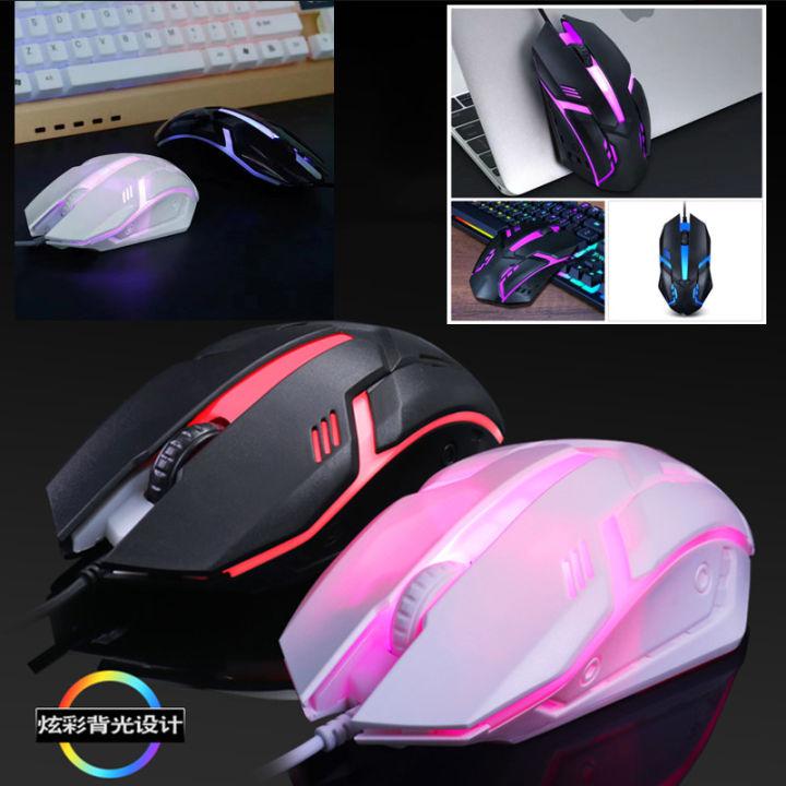 Optical Macro Key RGB Gaming Mouse เมาส์เกมมิ่ง ออฟติคอล ตั้งมาโครคีย์ได้ ความแม่นยำสูงปรับ DPI 200-1600 เหมาะกับเกม MMORPG (BNS) FPS MoBA เกมคอมพิวเตอร์เดสก์ท็อปแบบมีสายเงียบเงียบ เม้าส์ cf esports lol