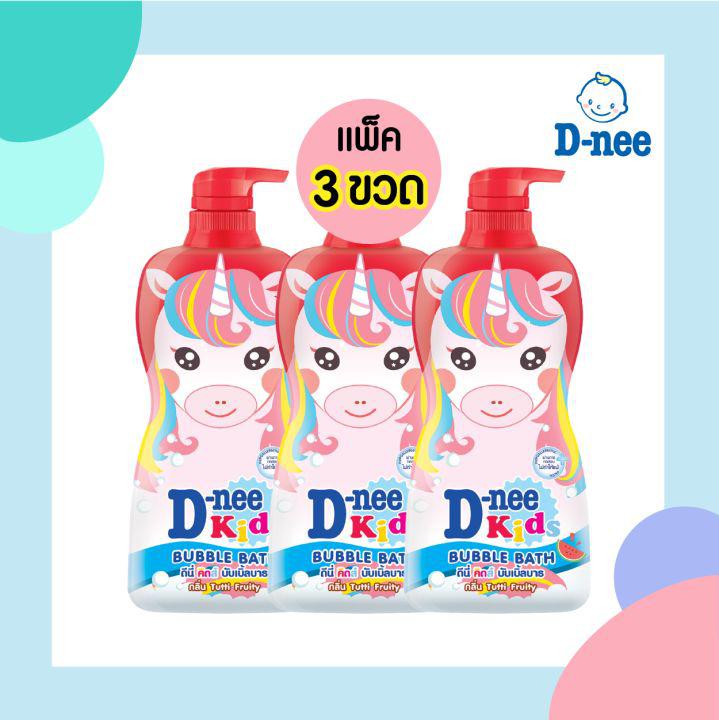 D-NEE ดีนี่ สบู่เหลวอาบน้ำ สำหรับเด็ก Kids Bubble Bath กลิ่น Tutti Fruity ปริมาณ 400 มล.*3 ขวด