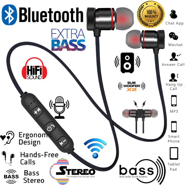 หูฟังบลูทูธ หูฟังไร้สาย XT6 หูฟังเคสโลหะ ชุดหูฟังแม่เหล็กพร้อมไมโครโฟน กันน้ำ ลดเสียงรบกวน หูฟังเพลง หูฟังสเตอริโอเบส 3D ซับวูฟเฟอร์ไฮไฟในหูแบบพกพา Bluetooth Earphone Wireless Earphone Metal Case Earphone Magnetic Headset With Microphone Waterproof Noise