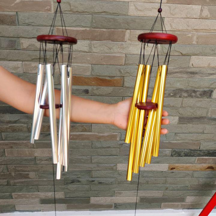 โมบายลมกระดิ่งลม ระฆังลม Wind Chimes กระดิ่งแท่งสีเงิน แขวนตกแต่งบ้าน ที่ทำงาน ร้านค้า