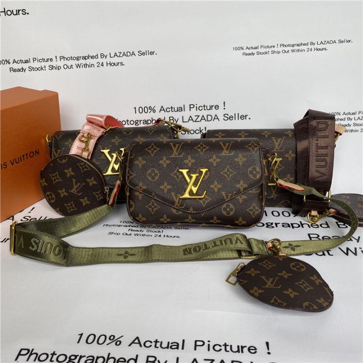 【กล่อง Optional】LOUISˉVUITTON LV กระเป๋าสะพายสำหรับผู้หญิงขายแบรนด์เดิม2021สะพายข้างสะพายไหล่กระเป๋าฟรีผ้าพันคอผ้าพันคอผ้าพันคอ