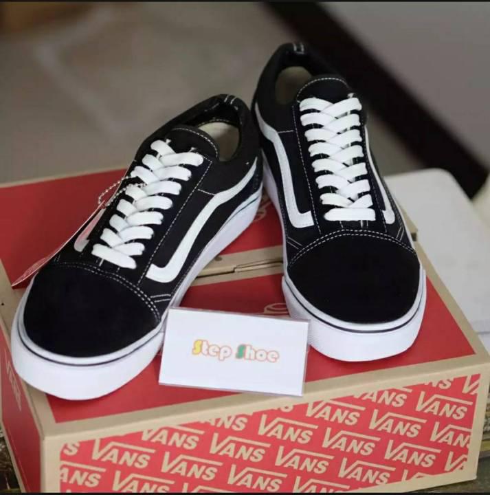 [NEW] - Vans Old Skool Classic 100%  ขาว-ดำ รองเท้าผ้าใบ สุดคลาสสิค ลดราคา ฟรี!! Set Box  ฟรี!! ค่าส่ง ( รองเท้าแวน )