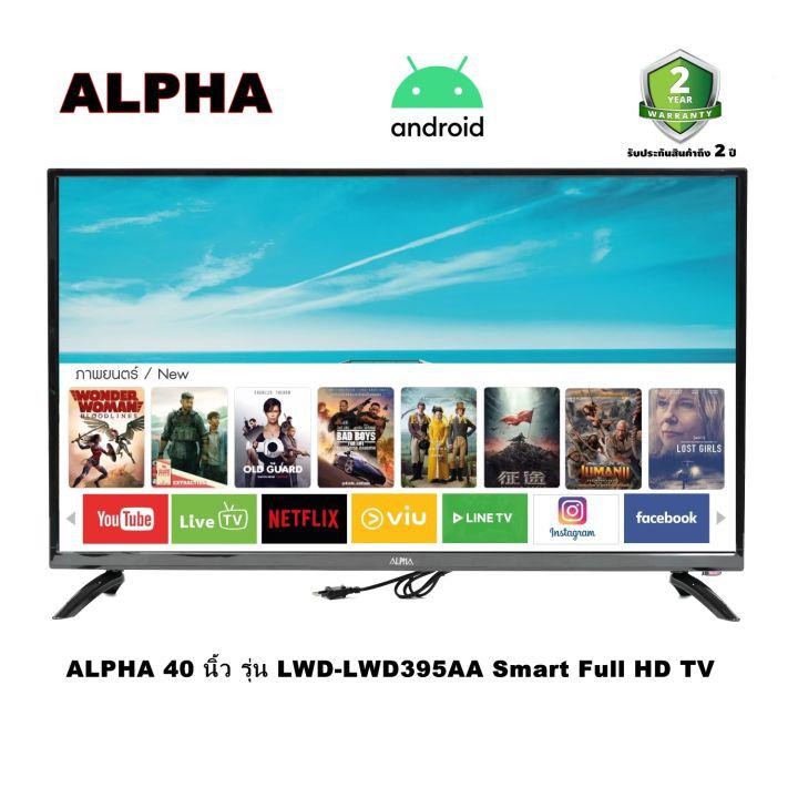 ALPHA  SMART TV ANDROID LED ขนาด 40นิ้ว รุ่น #LWD-395 AA(รับประกัน 2 ปี)