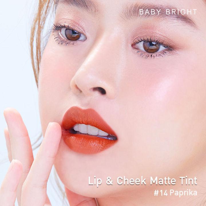 (มีให้เลือก 20 สี) ลิป Baby Bright Lip&Cheek Matte Tint ลิปส้มอิฐ แมท ลิปเบบี้ ไบรท์ ลิปชีค ลิปแมทต์ ลิปจุ่ม ลิปแมท ลิปสติก เบบี้ไบรท์ ลิปแอนด์ชีค