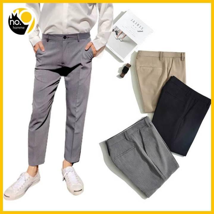 3ตัวฟรีค่าส่ง!!! MNO.9 Fashion Slacks Pants Men X201 กางเกงผู้ชาย กางเกงสแล็คชาย กางเกง5ส่วนชาย กางเกงเกาหลีชาย กางเกง ชาย ผ้าฝ้ายยืด กางเกงขายาวชาย