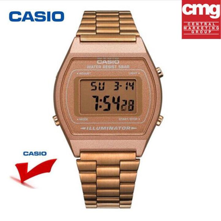 นาฬิกา Casio (ประกัน 1 ปี) นาฬิกาข้อมือผู้หญิง B640WC-5ADF สายสแตนเลสเคลือบทอง