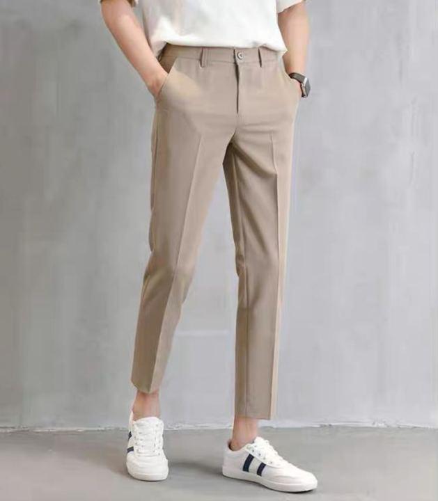BGBG - Fashion Casual Slacks Cropped Pants X201 กางเกงสแล็คชาย 5ส่วน สไตย์เกาหลี กางเกงขายาวชาย