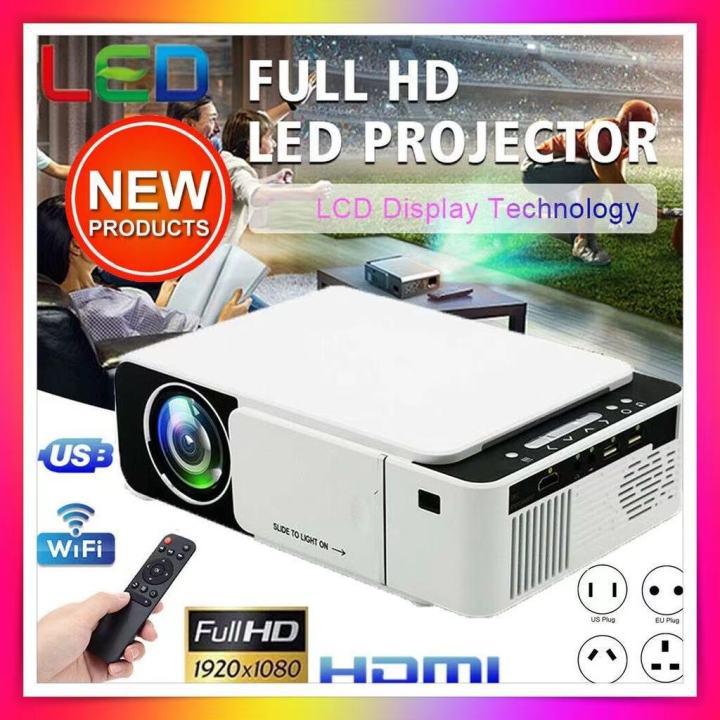 โปรเจคเตอร์ขายดีที่สุด 2021 New Arrival White Color Lamp Smart 4K HD Home Cinema Native 1080p Digital Mini LCD T5 Projector
