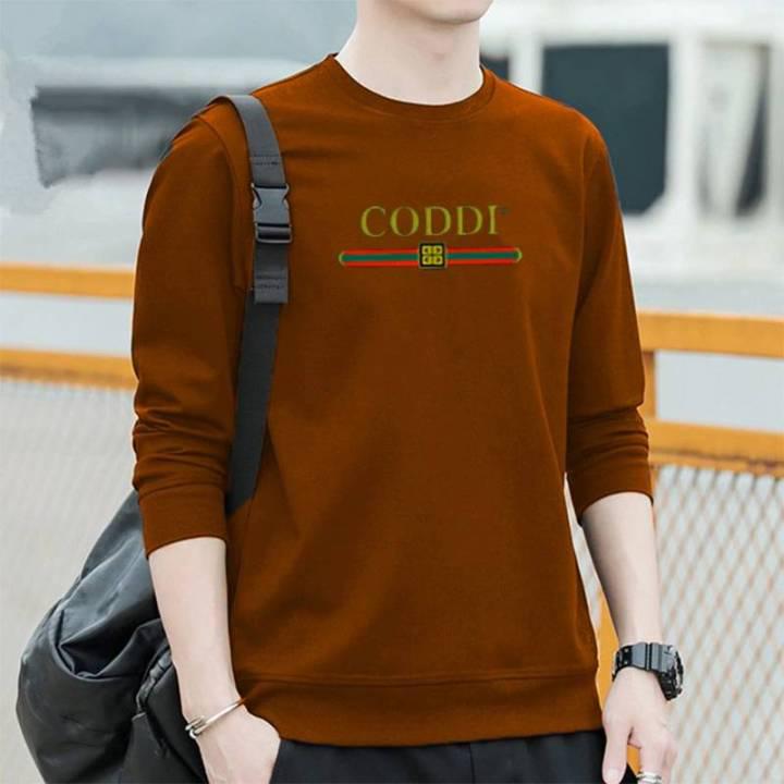 เสื้อผ้าแฟชั่นผู้ชาย เสื้อยืดผู้ชายแขนยาวคอกลม(สกรีนCODDI) (TSH-016)(TSH-018)