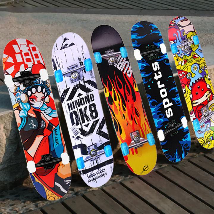 ALight【รับประกัน10ปี】Skateboards สเก็ตบอร์ด แฟชั่นสเก็ตบอร์ด สเก็ตบอร์ด สำหรับผู้เริ่มเล่น รุ่น 80cm ผู้เริ่มต้นเล่น-มืออาชีพ (สินค้าพร้อมเล่น)