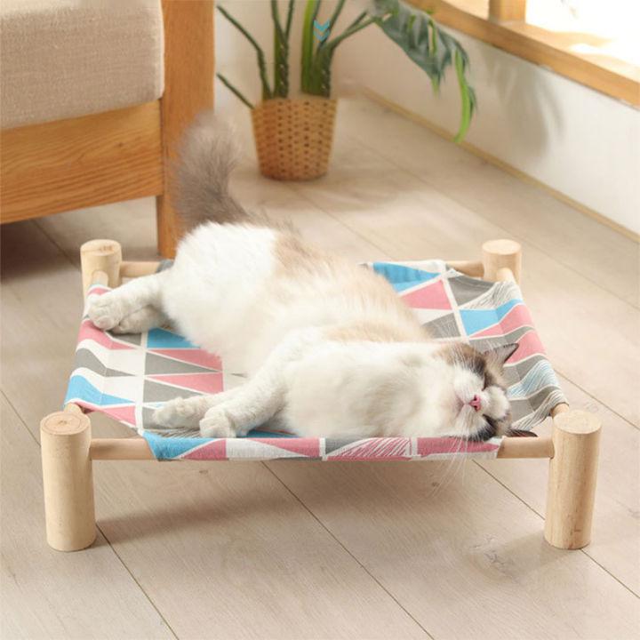 แถมฟรีกัญชาแมว 1 ห่อ😊 เตียงนอนไม้สำหรับสัตว์เลี้ยง ที่นอนแมว บ้านแมว เตียงไม้แมว เปลนอนสำหรับสัตว์เลี้ยง เปลนอนสัตว์เลี้ยง