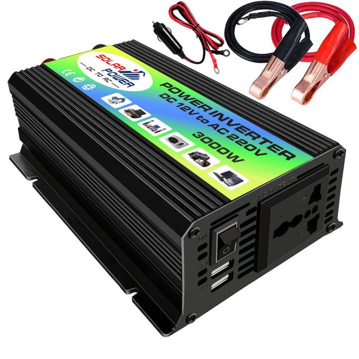 มีสินค้า 12V 3000W 4000W อินเวอร์เตอร์ 12V to 220V Portable Smart Power Inverter 12V 220V ดัดแปลง Sine Wave 3000 วัตต์อินเวอร์เตอร์ไฟฟ้า