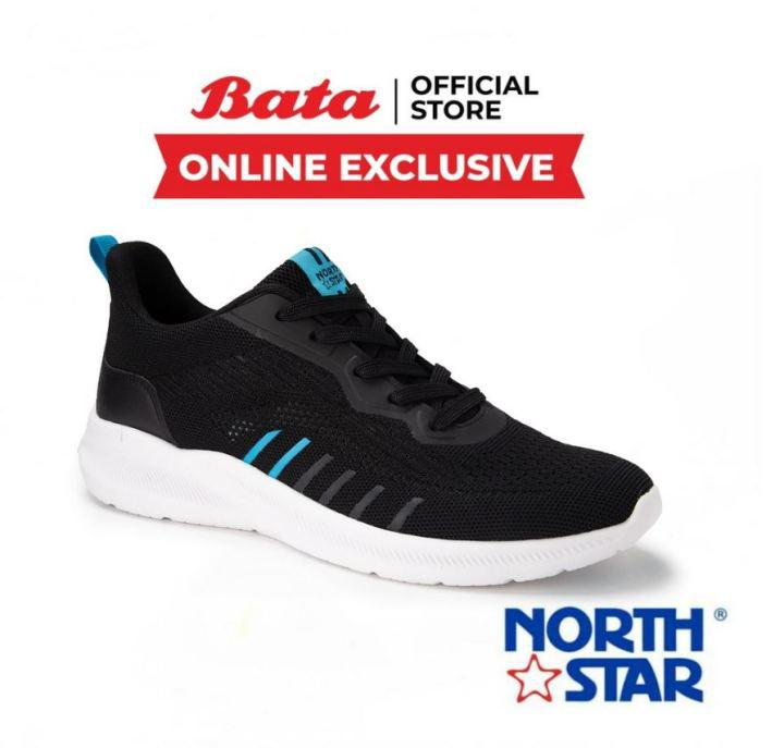 Bata บาจา (Online Exclusive) ยี่ห้อ North Star รองเท้าผ้าใบ รองเท้าสนีกเกอร์ออกกำลังกาย รองเท้าผ้าใบกีฬา สำหรับผู้ชาย รุ่น Luca สีดำ 8206023