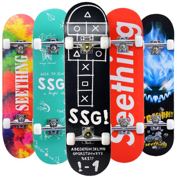 （รับประกัน10ปี）Skateboards สเก็ตบอร์ด แฟชั่นสเก็ตบอร์ด สเก็ตบอร์ด สำหรับผู้เริ่มเล่น รุ่น 80cm ผู้เริ่มต้นเล่น-มืออาชีพเมเปิ้ลเกรด5A สเก็ตบอร์ดด เหมาะสำหรับ ผู้ใหญ่ เยาวชน Skateboards เล่นสเก็ตบอร์ด สเก็ตบอร์ด (สินค้าพร้อมเล่น)