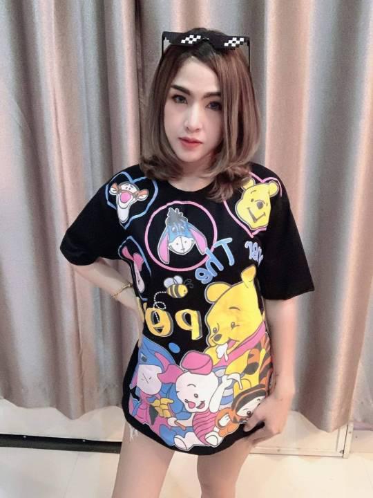 เสื้อลายการ์ตูน งานสวยหรู ผ้านิ่ม ใส่สบาย ใส่ได้ตลอด ผ้า contonแท้ 100%