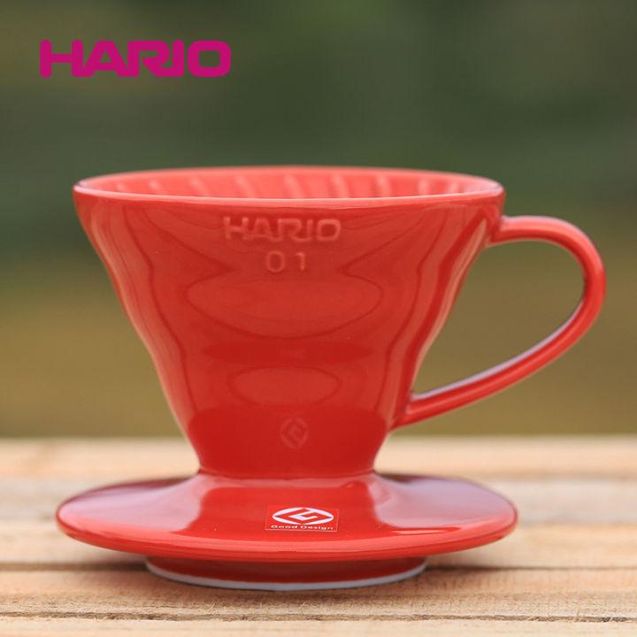 ถ้วยกรองเซรามิก Hario นำเข้าจากญี่ปุ่นถ้วยกรองกาแฟชงด้วยมือ V60ตัวกรองแบบหยดส่งช้อนวัด