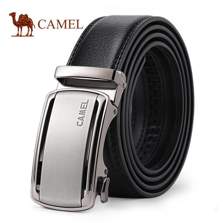 CAMEL Mens เข็มขัดอัตโนมัติ 100% ของแท้วัวหนังธุรกิจเข็มขัด