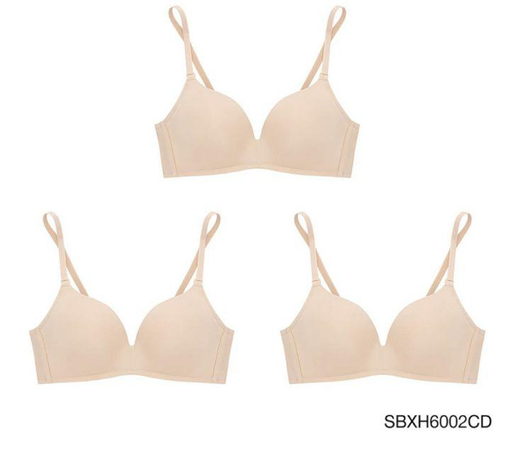 (Set 3 ชิ้น) Sabina เสื้อชั้นใน (ไม่มีโครง) รุ่น Soft Doomm รหัส SBXH6002 สีเนื้อเข้ม