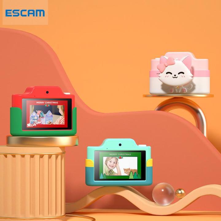 ESCAM 48MP 1080P WiFi เด็กดิจิตอลกล้อง Dual เลนส์3นิ้วเด็ก Selfie กล้องวิดีโอวันเกิดคริสต์มาสของขวัญ,กล้องสำหรับเด็ก