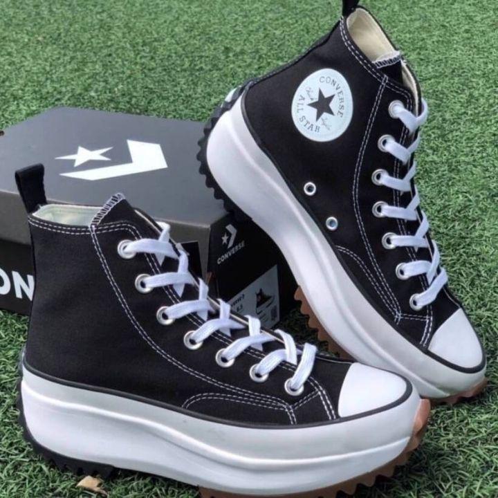 [𝐎𝐔𝐓_𝐋𝐄𝐓 แท้] Converse Run Star High (หุ้มข้อ) สีดำ สินค้าพร้อมกล่องป้ายแท็กเกาหลี รองเท้าคอนเวิร์ส รองเท้าผ้าใบ