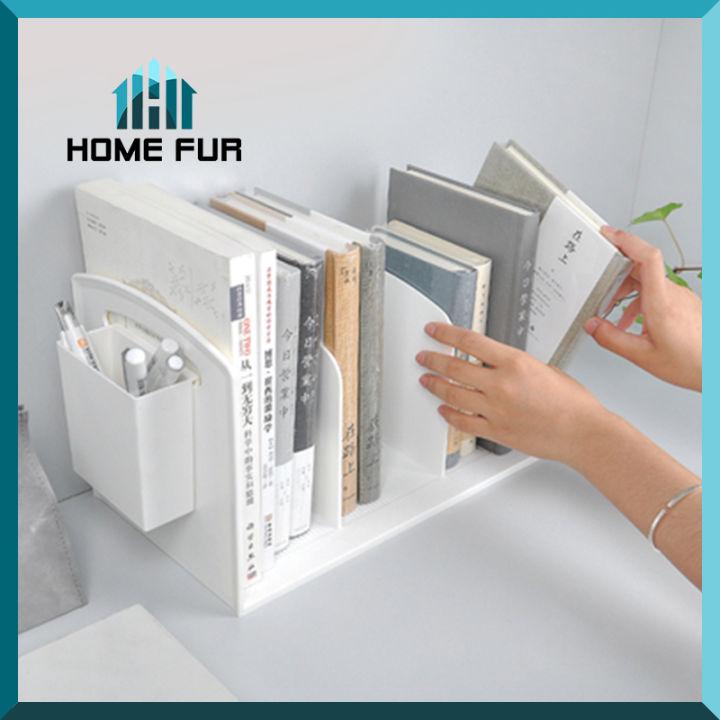 Home Fur ฉากกั้นหนังสือ ที่กั้นหนังสือ ที่จัดระเบียบหนังสือ พร้อมกล่องใส่ของด้านข้าง มี2แบบให้เลือก