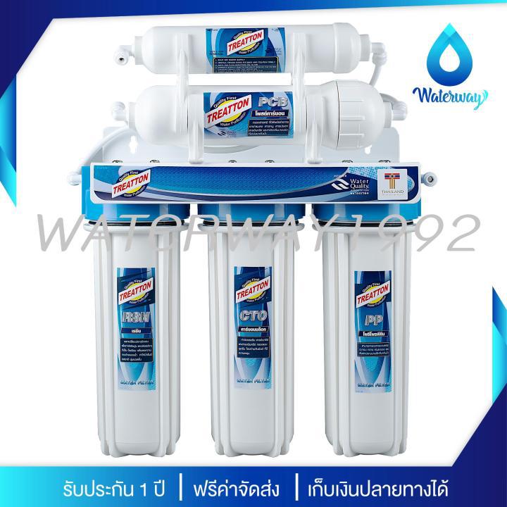 Treatton เครื่องกรองน้ำดื่ม 5 ขั้นตอน รุ่น Aqua Clean คุณภาพดี อุปกรณ์ครบชุด รับประกัน 1 ปี ความละเอียด 5 ไมครอน ดักจับ สี กลิ่น สารเคมี คลอรีน หิน