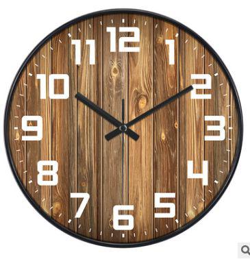 นาฬิกาแขวนผนัง นาฬิกาลายไม้  เลขชัด (มีขนาด 10นิ้วและ12นิ้ว) นาฬิกาติดผนัง ทรงกลม เข็มเดินเรียบ เสียงเงียบ ประหยัดถ่าน(ใช้ถ่านAAธรรมดา)