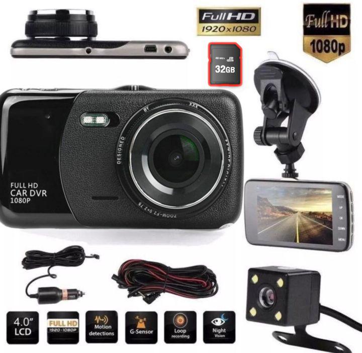 Nanotech กล้องติดรถยนต์กล้องหน้า พร้อมกล้องหลัง FHD NEW 4.0 Inch Car DVR Camera Full HD 1080P - Q30K ชัดจริงมี LOGO กล้องถอยหลัง jimilelifed