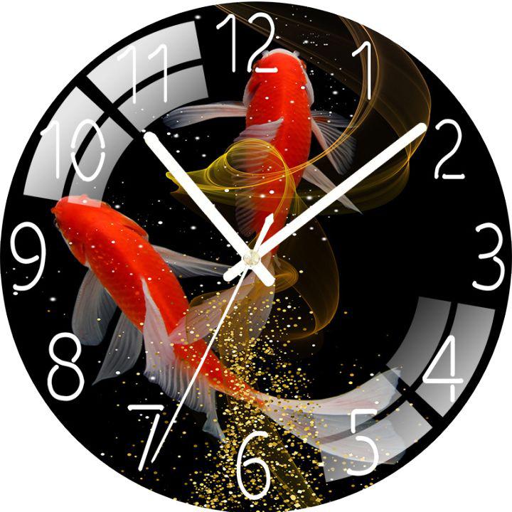 นาฬิกาแขวน สุทธิสีแดงนาฬิกาห้องนั่งเล่นบ้านนาฬิกาแขวนปิดเสียงสร้างสรรค์นาฬิกาควอตซ์นาฬิกาตกแต่งห้องนอน.