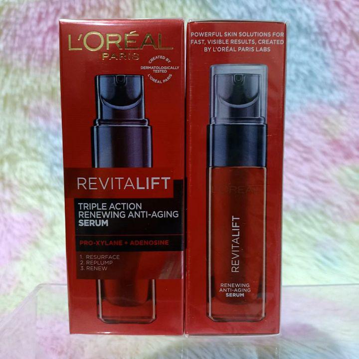 เซรั่ม ไม่เหนอะหนะ ทริปเปิล แอคชั่น Loreal Paris Revitalift Triple Action ​Renewing Anti Aging Serum 30ml ลอรีอัล ปารีส รีไวทัลลิฟท์ รีนิววิ่ง แอนไท เอจจิ้ง ลอริอั