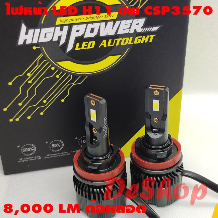 ไฟหน้ารถยนต์ LED K5 Headlight H11 ชิพ CSP 3570 แสงสีขาว 2 หลอด *รับประกัน 1 ปี **แถมไฟหรี่ T10 2 หลอด**