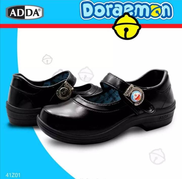 รองเท้านักเรียนหญิง รองเท้าหนังสีดำ  ADDA รุ่น 41Z01