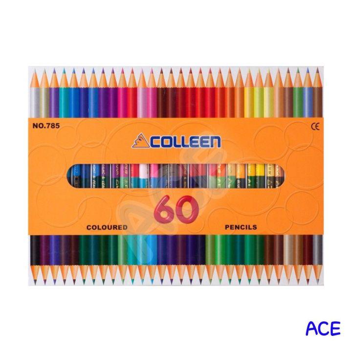 Colleen ดินสอสีไม้ คอลลีน 2 หัว 30 แท่ง 60 สี รุ่น785 (ด้ามกลม)