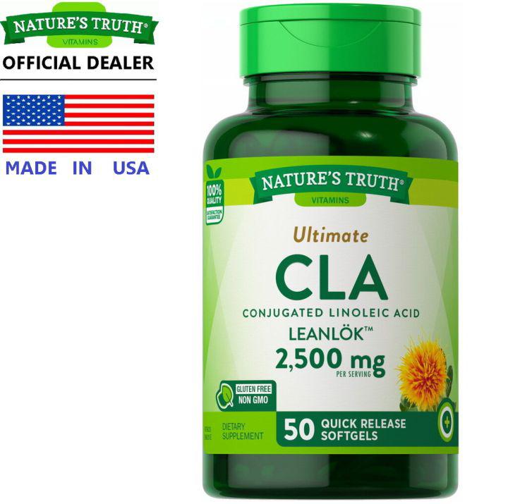 Nature’s Truth CLA 2500 mg/s x 50 เม็ด เนเจอร์ทรูทร์ ซีแอลเอ จากดอกคำฝอย โอเมก้า6 / กินร่วมกับ แอปเปิ้ลไซเดอร์ ส้มแขก ชาเขียวสกัด คาร์นิทีน ข้าวยีสต์ แดง สารสกัดถั่วขาว โพรไบโอติก ครีเอติน บีซีเอเอ เวย์โปรตีน /