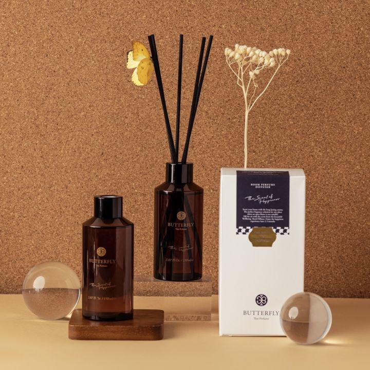 Butterfly Thai Perfume- Reed Diffusser ก้านไม้หอมปรับอากาศ 150ml. พร้อมก้าน