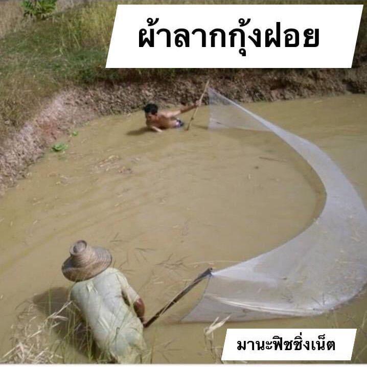 ผ้าลากกุ้งฝอย Prawn Net จับกุ้ง  รุ่น 4 เมตร