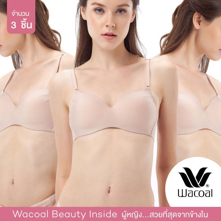 Wacoal Surprise Comfort Bra เสื้อในวาโก้ไร้โครง 3/4 Cup 1 เซ็ท 3 ชิ้น (สีเบจ/BEIGE) - WB3X96