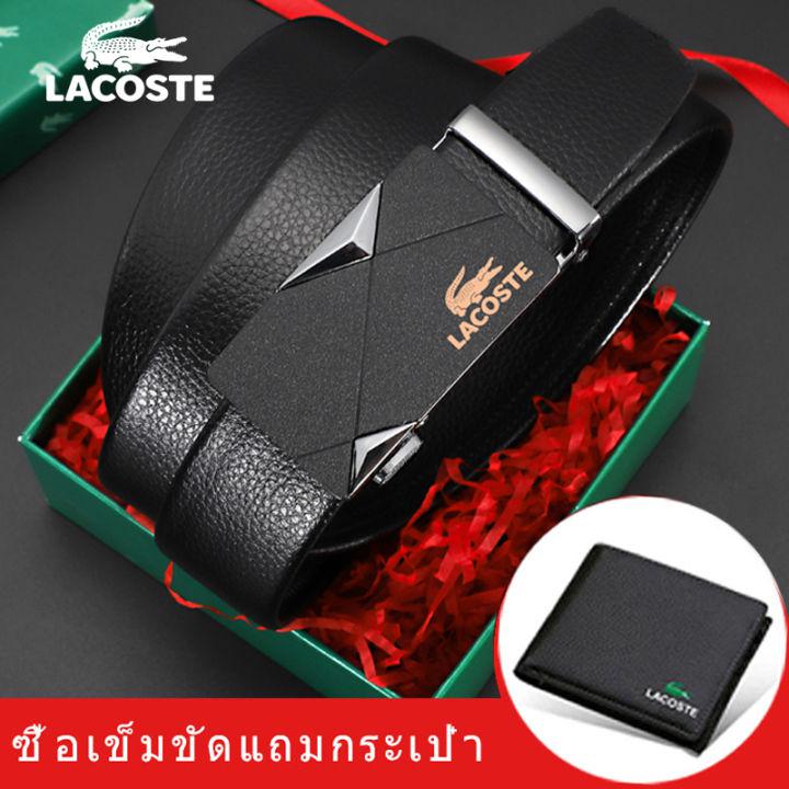 giftset เข็มขัดผู้ชาย มีกล่อง ตราจรเข้ หัวล็อคอัตโนมัติใช้ง่าย หนังนุ่มอย่างดี FREE กระเป๋าสตางค์