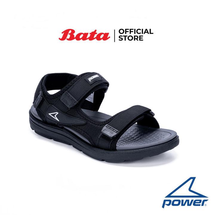 Bata บาจา ยี่ห้อ Power รองเท้าแตะรัดส้น รองเท้าลำลอง รองเท้ารัดส้น สำหรับผู้ชาย รุ่น Parker สีดำ 8186018